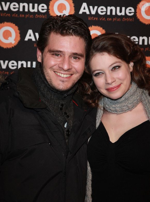 Julien Dassin et Florence à l'évenement 'Avenue Q' held at Bobino à Paris, France, le 9 février 2012. Photo par Denis Guignebourg/ABACAPRESS.COM