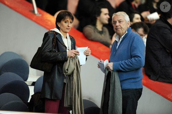 Charles Biétry et et sa femme 1/4 de finale de la Coupe UEFA - Parc des Princes - Paris, avril 2009 . Photo : Olivier Andrivon / Icon Sport /ABACAPRESS.COM
