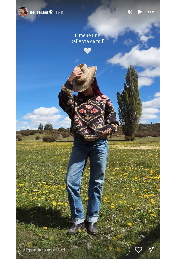 Il s'agit d'un pull vintage qu'il portait en 1995 lorsqu'il présentait sa demeure en Bourgogne, comme en témoignent des images d'archives publiées sur les réseaux sociaux.

Aël, fille de Florent Pagny, pose fièrement avec le pull que son père portait en 1995, sur Instagram.