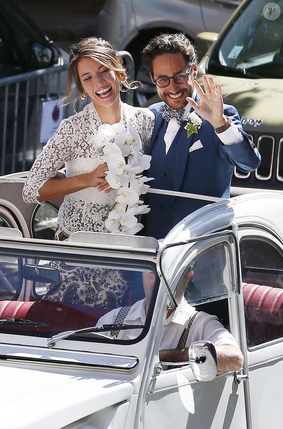 Mariage de Thomas Hollande et de la journaliste Emilie Broussouloux l'église de Meyssac en Corrèze, près de Brive, ville d'Emiie. Le 8 Septembre 2018.
© Patrick Bernard-Guillaume Collet / Bestimage