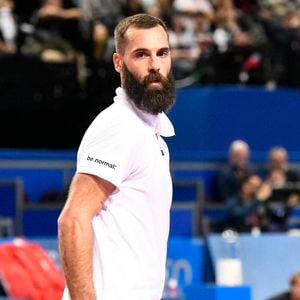 Benoit PAIRE (FRA) during the 2nd round of the ATP 250 Open Sud de France tournament vs. Harold MAYOT (FRA) in Montpellier, France on January 31st, 2024.