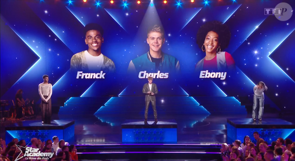 Ebony, Charles et Franck, "Star Academy 2024", capture d'écran "TF1".