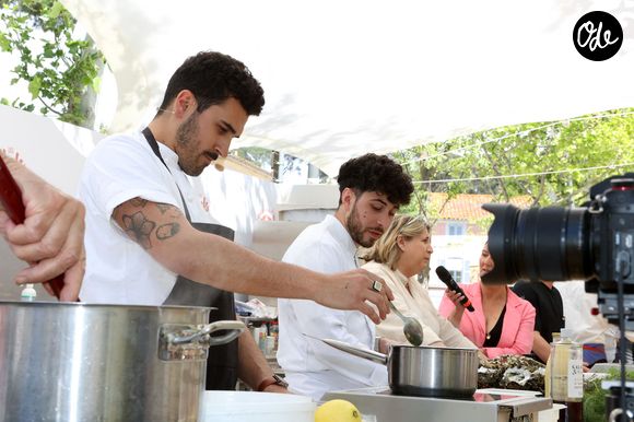 Démonstration culinaire avec La Cheffe Stéphanie Le Quellec et Les Candidats Quentin Maufrais et Jorick Dorignac - TopChef 2024, le 6 mai 2024, place des Lices à Saint-Tropez. © Jean-Marc Lhomer/Bestimage