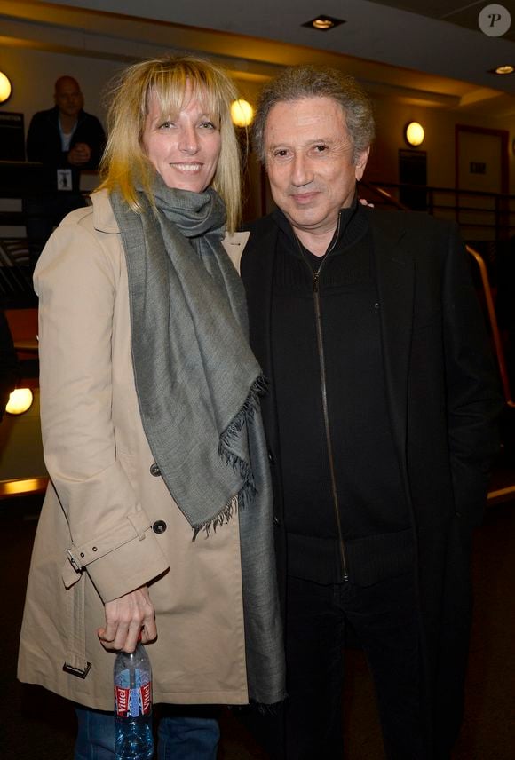 Stéfanie (Stéphanie) Jarre et son beau-père Michel Drucker - People au spectacle de Chantal Ladesou à l'Olympia à Paris, le 23 février 2014. 
COADIC GUIREC / BESTIMAGE