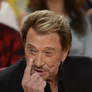 Johnny Hallyday - Enregistrement de l'émission "Vivement Dimanche" à Paris le 14 mars 2014. L'émission sera diffusée ce dimanche 16 Mars. © COADIC GUIREC / BESTIMAGE