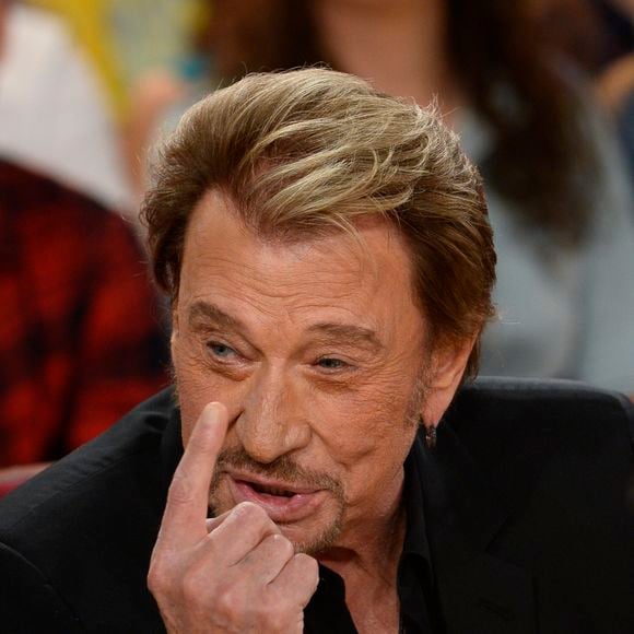 Johnny Hallyday - Enregistrement de l'émission "Vivement Dimanche" à Paris le 14 mars 2014. L'émission sera diffusée ce dimanche 16 Mars. © COADIC GUIREC / BESTIMAGE