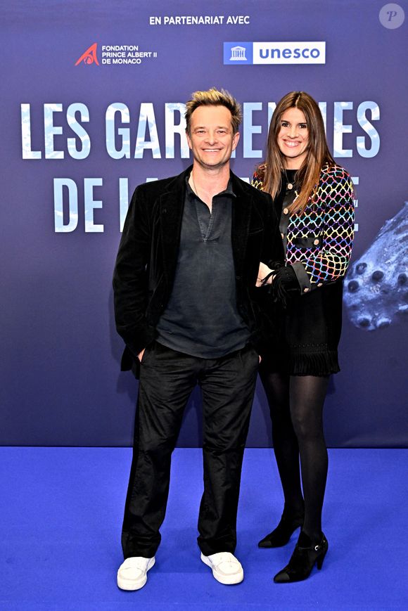 David Hallyday et sa femme Alexandra Pastor durant l'avant première mondiale au Grimaldi Forum à Monaco, le 9 février 2023, du film "Les gardiennes de la planète" réalisé par Jean-Albert Lièvre et raconté par J.Dujardin. © Bruno Bebert / Bestimage