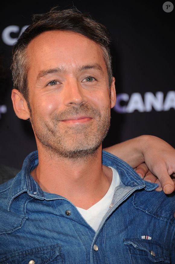 Yann Barthes et l'equipe du 'Petit Journal' lors de la soiree de rentree Canal plus organisee a Paris, le 28 aout 2013 . Agence / Bestimage