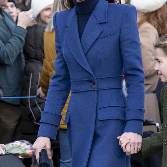 Catherine (Kate) Middleton, princesse de Galles - Les membres de la famille royale britannique lors de la messe du matin de Noël en l'église St-Mary Magdalene à Sandringham, le 25 décembre 2023.