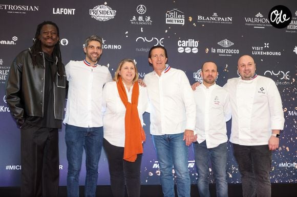 Mory Sacko, Stéphanie Le Quellec, Christophe Bacquié, Guillaume Goupil, Loic Colliau, Louis Gachet - Cérémonie du Guide Michelin France 2025 au Centre des Congrès Robert Shuman à Metz le 31 mars 2025. © Jean-Marc Lhomer/Bestimage