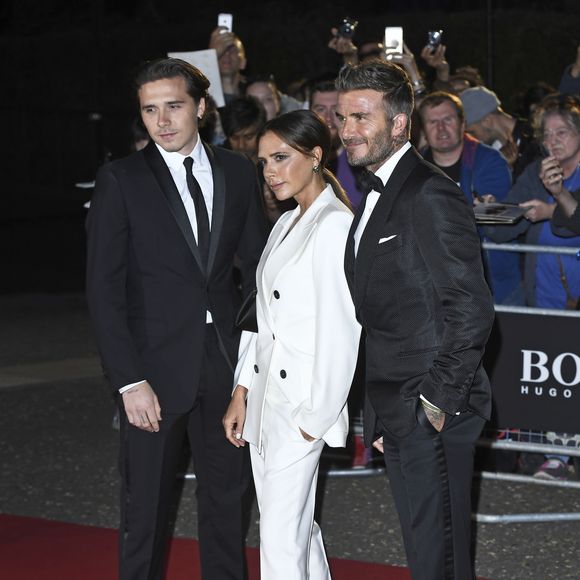 Brooklyn Beckham, Victoria Beckham et David Beckham - Soirée "GQ Men of the Year" Awards à Londres le 3 septembre 2019. (AGENCE / BESTIMAGE).