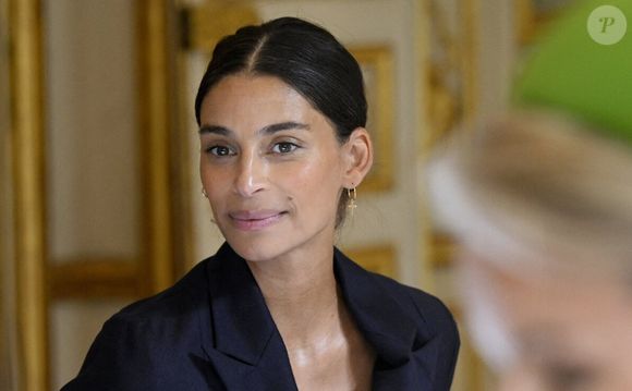 L'animatrice de télévision belge Tatiana Silva lors déjeuner de travail avec les acteurs français et belges de l'industrie créative et culturelle à l'Hôtel de Ville de Paris, France, le deuxième jour de la visite officielle du couple royal belge en France. © Didier Lebrun/Pool/Photonews/Bestimage