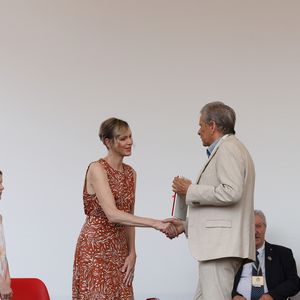La princesse Charlène de Monaco et le prince Jacques et la princesse Gabriella - Cérémonie d'ouverture de la 6ème édition des Rencontres des Sites Historiques Grimaldi de Monaco, et remise des Trophées aux Officiels le 14 juin 2025.
© Caudia Albuquerque / Bestimage