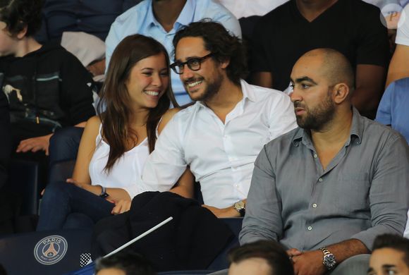 Thomas Hollande et sa compagne Emilie Broussouloux au match de Ligue des champions Psg contre Arsenal au Parc des Princes à Paris le 13 septembre 2016. © Marc Ausset-Lacroix/Bestimage
