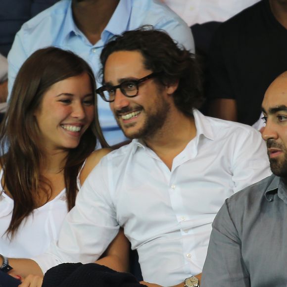 Thomas Hollande et sa compagne Emilie Broussouloux au match de Ligue des champions Psg contre Arsenal au Parc des Princes à Paris le 13 septembre 2016. © Marc Ausset-Lacroix/Bestimage