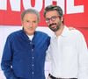 Michel Drucker et Stéphane Sitbon Gomez, Directeur des antennes et des programmes chez France Télévisions - Enregistrement de l'émission Vivement Dimanche au Studio Gabriel à Paris ; diffusée le 27 août 2023. © Guillaume Gaffiot / Bestimage
