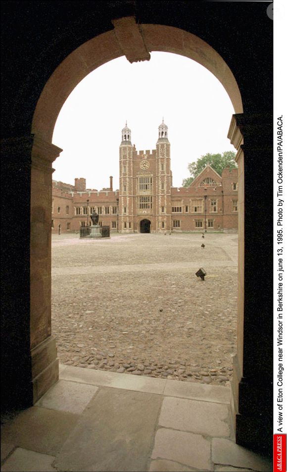 Vue du collège d'Eton près de Windsor, dans le Berkshire, le 13 juin 1995. Photo de Tim Ockenden/PA/ABACA.