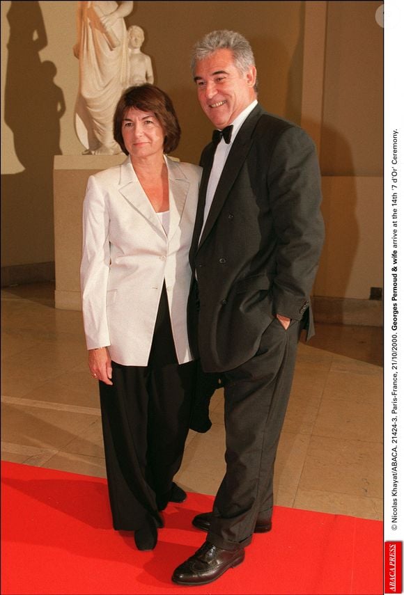 Georges Pernoud et son épouse arrivent à la 14ème cérémonie des 7 d'Or. 21 octobre 2000. © Nicolas Khayat/ABACA.