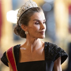 Le roi Felipe VI et la reine Letizia d'Espagne, accueillent Frank-Walter Steinmeier (Président fédéral de l'Allemagne) et sa femme Elke Budenbender pour un dîner de gala en leur honneur au palais royal à Madrid. Photo par LALO YASKY / BESTIMAGE