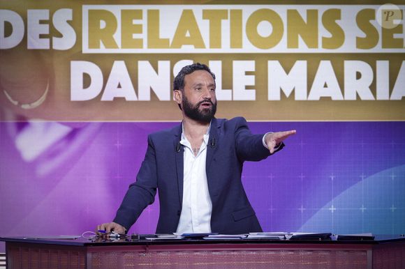 Exclusif - Cyril Hanouna, sur le plateau de l’émission « TPMP » (Touche pas à mon poste) présentée par C.Hanouna et diffusée en direct sur C8, Paris, France, le 13 février 2025. © Jack Tribeca / Bestimage