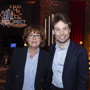 Exclusif - Nathalie Saint-Cricq et son fils Benjamin Duhamel - Enregistrement de l'émission "On Est En Direct".
© Jack Tribeca / Bestimage