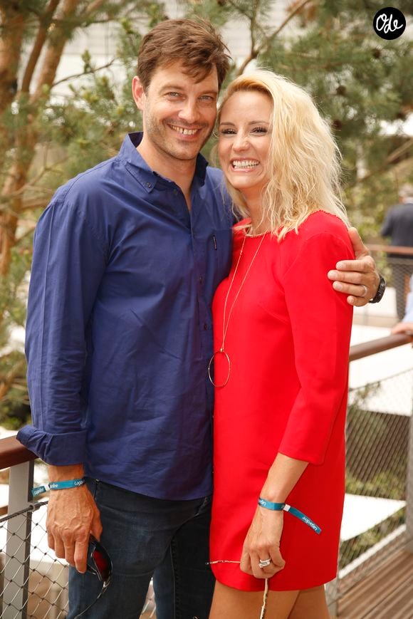 Elodie Gossuin-Lacherie et son mari Bertrand Lacherie -  People au village lors des internationaux de tennis de Roland Garros. Photo par Christophe Aubert via Bestimage