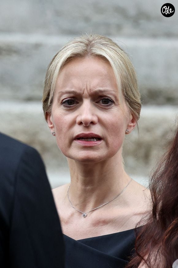 Audrey Crespo-Mara - Sorties des obsèques de Thierry Ardisson en l’église Saint-Roch de Paris, France, le 17 juillet 2025. 
© Clovis-Jacovides/Bestimage