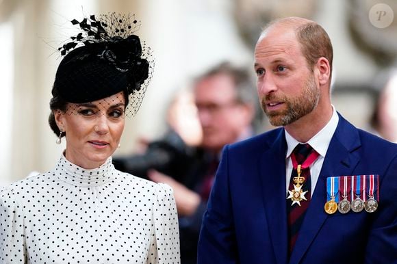 Le prince William, prince de Galles, et Catherine (Kate) Middleton, princesse de Galles - Les membres de la famille royale assistent à une cérémonie d'action de grâce du jour de la Victoire en Europe à l'abbaye de Westminster, à Londres, au Royaume-Uni, le 8 mai 2025. Aaron Chown/WPA-Pool