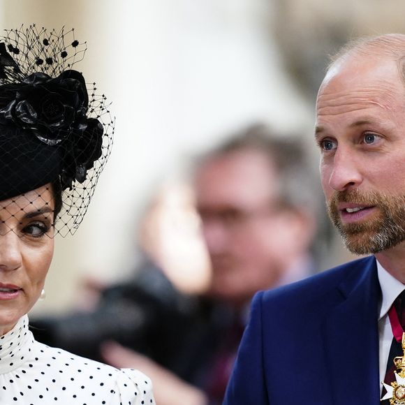 Le prince William, prince de Galles, et Catherine (Kate) Middleton, princesse de Galles - Les membres de la famille royale assistent à une cérémonie d'action de grâce du jour de la Victoire en Europe à l'abbaye de Westminster, à Londres, au Royaume-Uni, le 8 mai 2025. Aaron Chown/WPA-Pool
