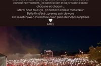 Amel Bent a terminé sa tournée estivale, donnant rendez-vous à son public à la rentrée. Capture d'écran Instagram