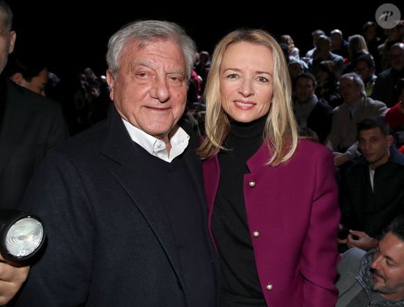Sidney Toledano et Delphine Arnault (Présidente de Dior) - Défilé Dior Collection Homme Prêt-à-Porter Automne/Hiver 2024-2025 lors de la Fashion Week de Paris (PFW), à l'École Miliatire, Place Fontenoy, à Paris, France, le 19 janvier 2024. © Bertrand Rindoff/Bestimage