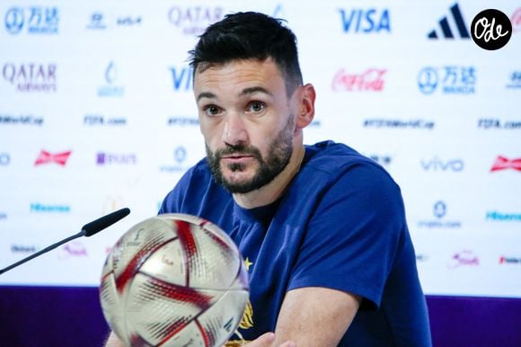 Hugo Lloris en conférence de presse lors de la Coupe du Monde 2022 au Qatar (FIFA World Cup Qatar 2022), le 13 décembre 2022.
© William Volcov/Zuma Press/Bestimage