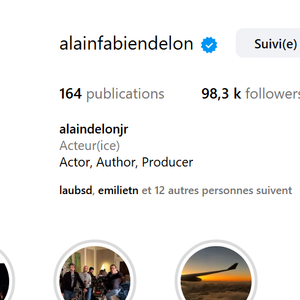 Compte Instagram d'Alain-Fabien Delon