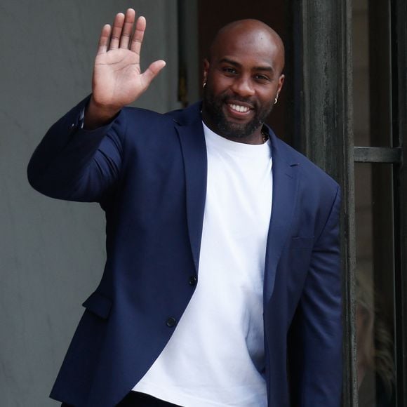 Teddy Riner - Réception de l'équipe du Paris Saint-Germain (PSG) à l'occasion de leur titre de vainqueur de la Ligue des Champions 2024-2025 au palais de l'Elysée à Paris, France, le 01 juin 2025. © Christophe Clovis / Bestimage