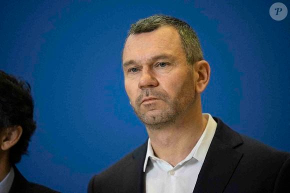 Le directeur général d'Intermarché Thierry Cotillard lors d'une conférence de presse à l'issue d'une réunion avec des responsables d'entreprises de la grande distribution consacrée à la lutte contre l'inflation au ministère à Paris, le 6 mars 2023. Photo par Eliot Blondet/ABACAPRESS.COM