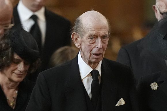 Le duc de Kent (Le prince Edward, duc de Kent) arrive à la cathédrale Westminster, dans le centre de Londres, pour assister à la messe de requiem célébrée en l'honneur de la duchesse de Kent. 16 septembre 2025. © PA Photo/ Bestimage