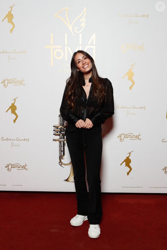Exclusif - Hiba Tawaji (femme de Ibrahim Maalouf) - Photocall du concert "Toma: Trumpets of Michel Ange" de I. Maalouf au Grand Rex à Paris, France, le 17 avril 2024. © Christophe Clovis / Jack Tribeca / Bestimage