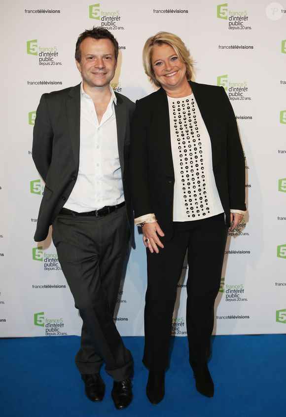 Marina Carrère d'Encausse, Axel de Tarlé - Soirée du 20ème anniversaire de France 5 à la Cité de la mode et du design à Paris, le 27 novembre 2014. (Denis Guignebourg / Bestimage)