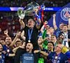 L'entraîneur espagnol a expliqué sa philosophie de jeu en toute simplicité.

Luis Enrique - Le PSG remporte la Ligue Des Champions 2026, pour la seconde fois d'affilée face à Arsenal au stade Ferenc-Puskas à Budapest le 30 mai 2026. © Christian Liewig/Bestimage