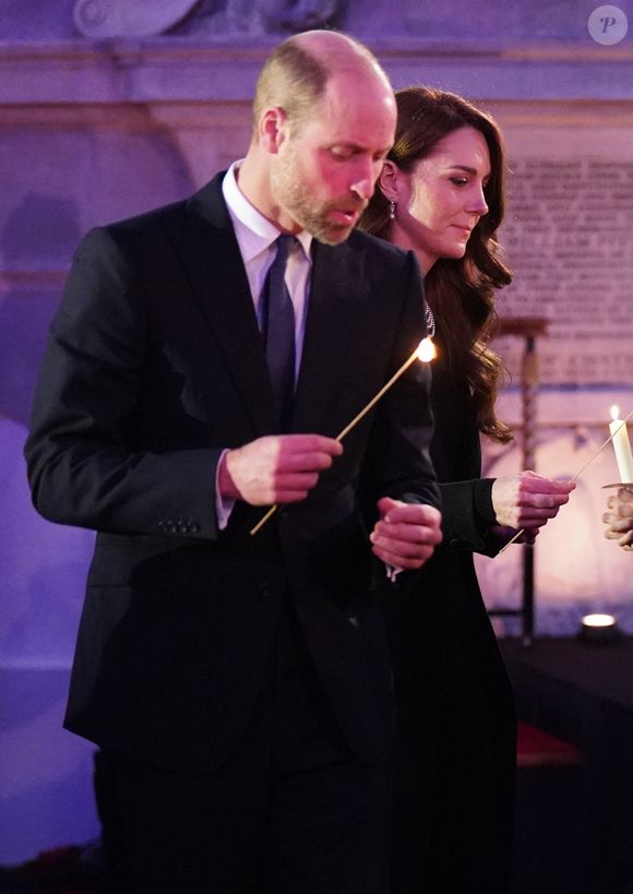 Le prince William, prince de Galles, et Catherine (Kate) Middleton, princesse de Galles, assistent à une cérémonie de commémoration des 80 ans de la libération du camp de concentration d'Auschwitz-Birkenau au Guildhall à Londres, le 26 janvier 2025. Julien Burton / Bestimage