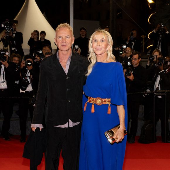 Sting et sa femme Trudie Styler - Montée des marches du film " Parthenope " lors du 77ème Festival International du Film de Cannes, au Palais des Festivals à Cannes. Le 21 mai 2024 © Jacovides-Moreau / Bestimage