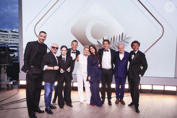 Exclusif - Adil Rami, Marc Cerrone, Christine and the Queens, Mohamed Bouhafsi, Anne-Elisabeth Lemoine, Géraldine Nakache, Patrick Cohen, Pierre Lescure, Bertrand Chameroy sur le plateau de l'émission "C à vous" lors du 78ème Festival International du Film de Cannes, France, le 23 mai 2025. © Jack Tribeca/Bestimage