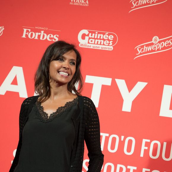 Karine Le Marchand - Dîner de charité pour la fondation Samuel Eto'o au  Petit Palais à Paris, France, le 5 avril 2018. © Tiziano da Silva/Bestimage