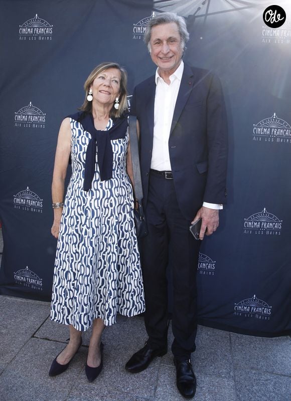 Patrick de Carolis et sa femme Carol-Ann Hartpence - Personnalités lors de la 2ème édition du Festival du Cinéma Français et Gastronomie d'Aix-les-Bains. Le 7 juin 2023
© Denis Guignebourg / Bestimage