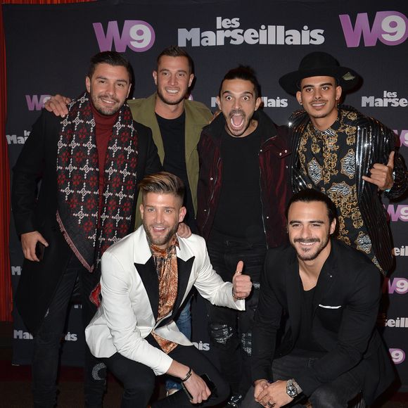 Kevin Guedj, Anthony Nacca, Julien Tanti, Greg, Paga et Benjamin Samat à l'avant-première de la nouvelle saison de l'émission de télé-réalité "Les Marseillais Asian Tour" au cinéma Gaumont Champs-Elysées à Paris. © Veeren/Bestimage