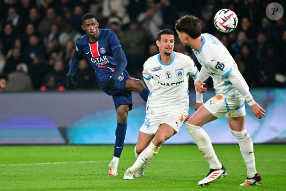 Ousmane Dembele - Match de Ligue 1 McDonald's opposant le Paris Saint-Germain (PSG) à l'Olympique de Marseille (OM) - (3-1) au Parc des Princes à Paris le 16 mars 2025. © Christian Liewig/Bestimage