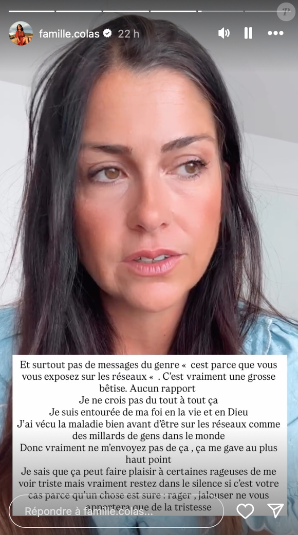 Story Delphine Colas. Capture Instagram Familles Colas