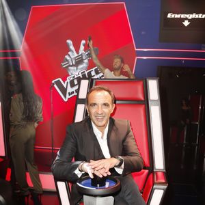 Nikos Aliagas lors d l’inauguration du tout nouvel espace dédié à l'émission de The Voice, la plus belle voix au musée Grévin à Paris, France, le 7 février 2017. © Christophe Aubert/Bestimage