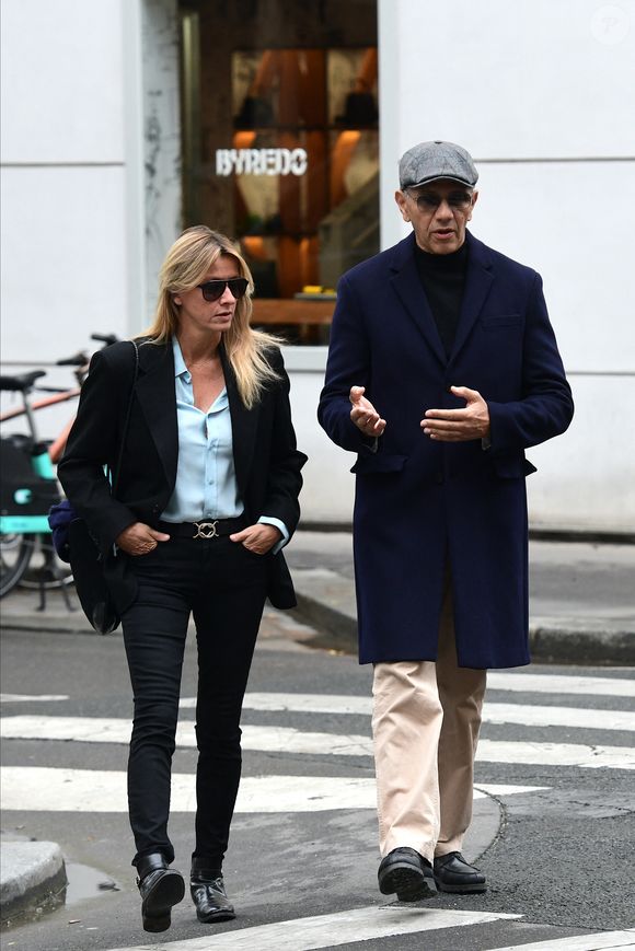 Sarah Poniatowski (Lavoine) et son compagnon Roschdy Zem - Hommage à la chanteuse Dani en l'église Saint-Roch à Paris le 1er octobre 2022.