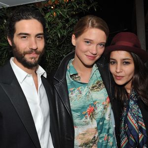forment l’un des couples les plus discrets du cinéma français. 

Lea Seydoux, Tahar Rahim et Leila Bekhti - Soiree du film " Grand Central " sur la plage Magnum lors du 66eme festival de Cannes @VEEREN / BESTIMAGE
